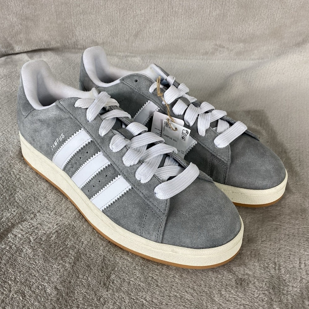 Adidas Campus 00s Shoes Mens Size 13 Gray White Suede Sneakers Originals NEW